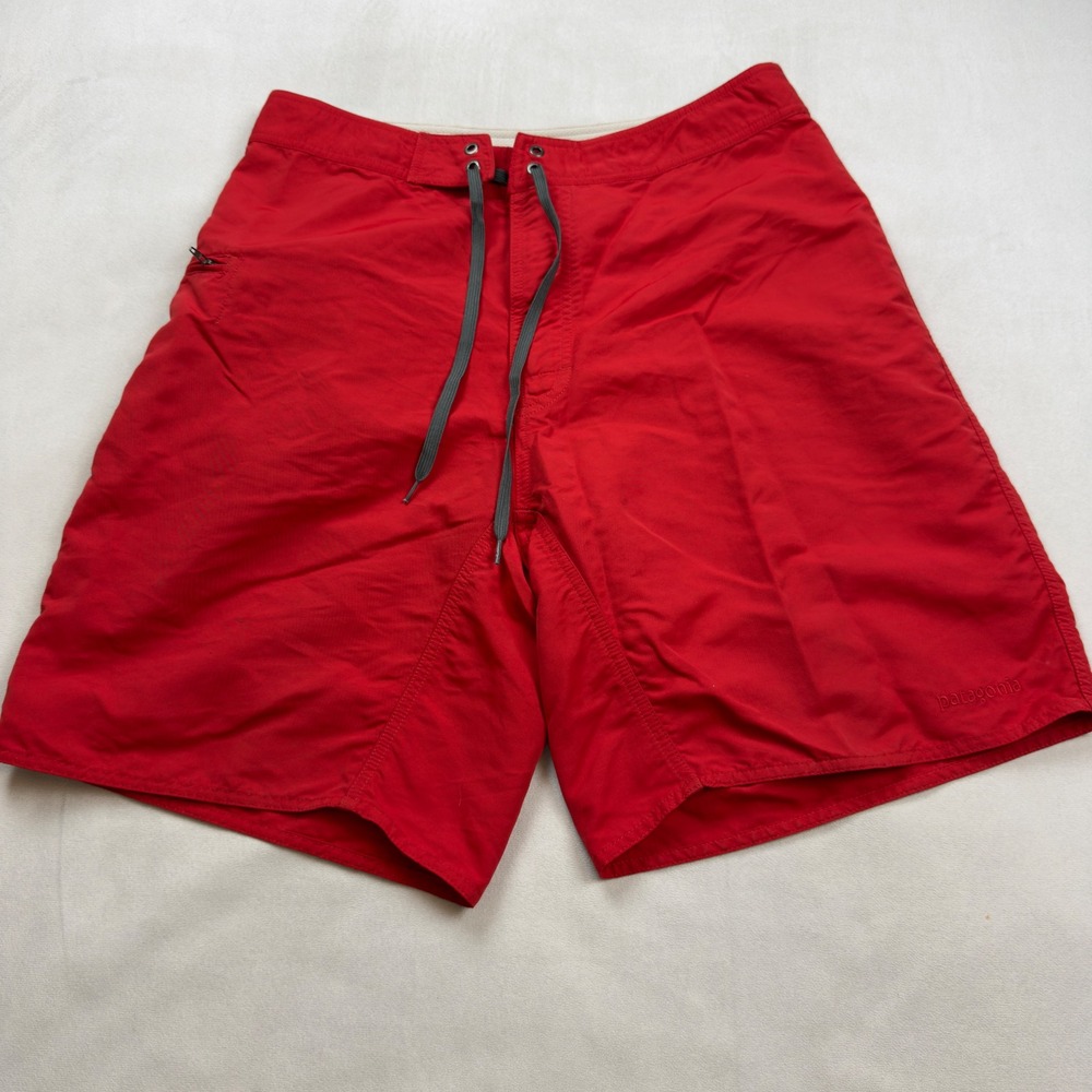 Patagonia Wavefarer Board Shorts Mens 34 Red Nylon‎ Swim Trunks 86552 S6